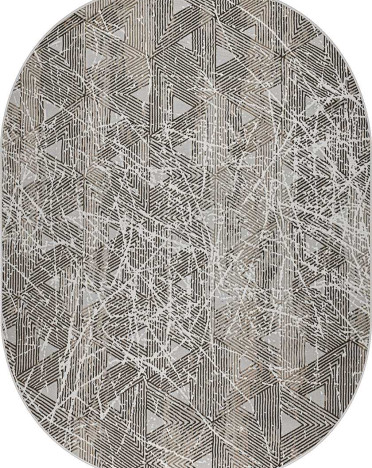 Ковер турецкий овальный 36840B Sanat Viscon (полиэстер хит сет, бежевый)