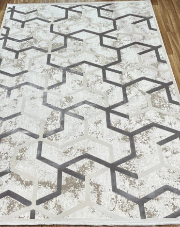 Ковер турецкий MB16A Elexus Olimpos (Бамбуковый шелк, бежевый, серый)