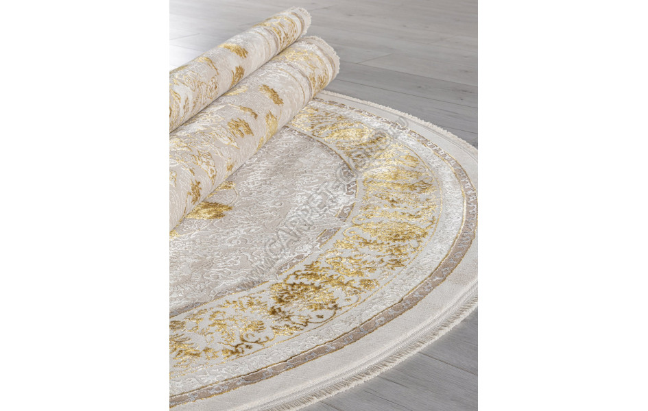 Ковер A123B - CREAM / GOLD FDY - Овал - коллекция ZARINA